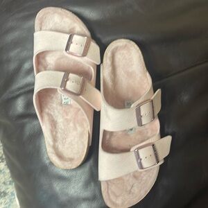 Birkenstock microfibershearing desert dust pink rose